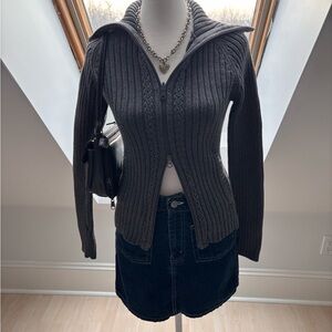 Jacob Connexion Mid–Late 2000’s Ribbed Zip Cardigan 🖤